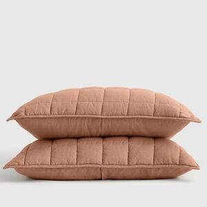 NWOT! Quince Linen Set Of 2 Desert Sunset Box Quilted Shams! Standard (T21)